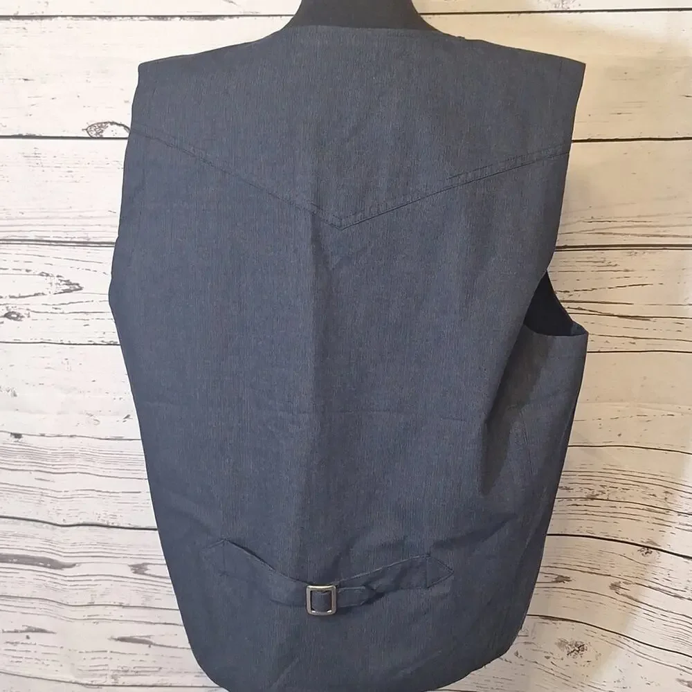 Moonshine Spirit Brad Paisley Men's Western Vest Size Large 42-44 Navy Blue#1241